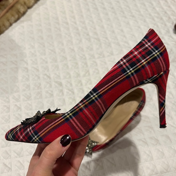 J.Crew Collection tartan plaid Lucie pumps with sequin stars - Picture 9 of 11